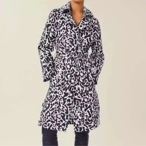 NEW | Lita By Ciara IN KING CHEETAH PRINT Belted Spring/Summer‎ Trench Coat L - Picture 1 of 8